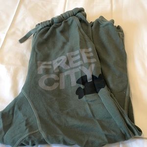 Free city green sweatpants.